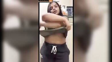 NRI chick shows her busty boobs in video call