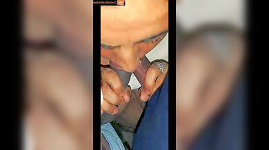 Horny muslim aunty sucks 2 cocks together