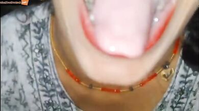 Married UP woman licks balls after blowjon