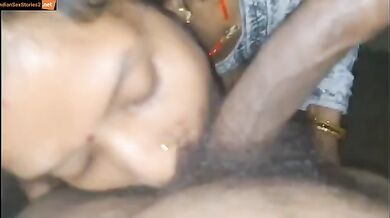 Married UP woman licks balls after blowjon