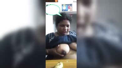 Tamil mom playing with her milky boobs
