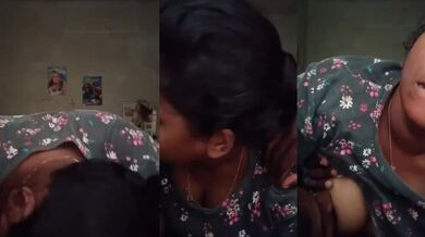 Mallu wife rides cock and gets boobs sucked