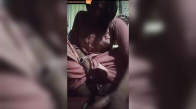 Local boudi having long brinjal in her chut