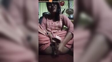 Local boudi having long brinjal in her chut