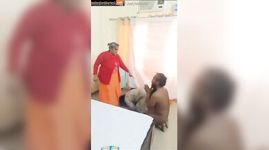 Desi bhabhi and baba ji caught fucking Hindi mms