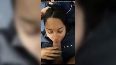 Tamil NRI girl sucking on huge dick