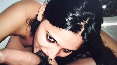 Sister's romantic friend sucks and licks balls in mms porn video