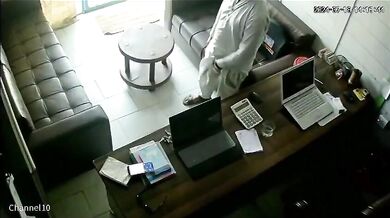 Hotel boss fucking women in office - Long CCTV footage