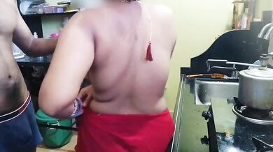 Big boobs bhabhi and devar's xxx kitchen fucking mms