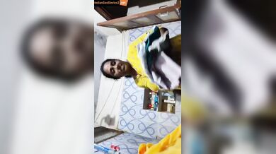 Tamil aunty showing boobs to lover from bathroom