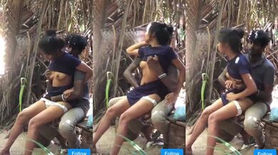 Young tamil girlfriend fucked outdoor by rowdy boyfriend
