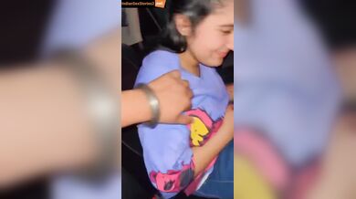 NRI punjabi girl boobs pressing car mms clip