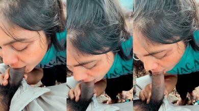 Outdoor sucking clip of hot chennai girlfriend