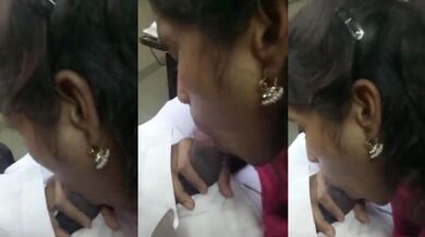 Young kerala secretary sucking big cock of her boss