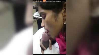 Young kerala secretary sucking big cock of her boss
