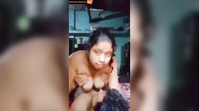 Assamese bhabhi boobs sucking while she did cock riding