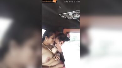 Mallu bhabhi boobs sucking with police uncle in car