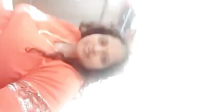 Fat telugu mom showing her red pussy to lover
