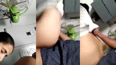 Office bhabhi fucking with secuirity guard in his cabin