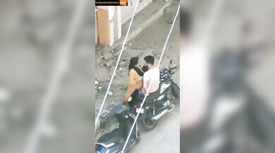 Horny bhabhi's outdoor romance caught in hidden cam video