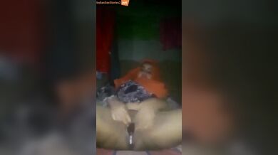 Horny bangla girl fucking a long brinjal in desi bp