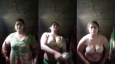 Fair boobs dehati girl showing off in under construction house