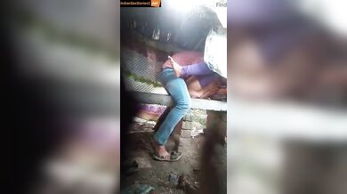 College girl fucked on bench near her college