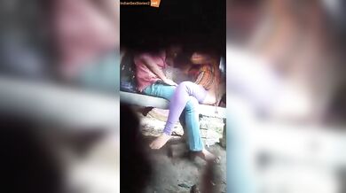 College girl fucked on bench near her college