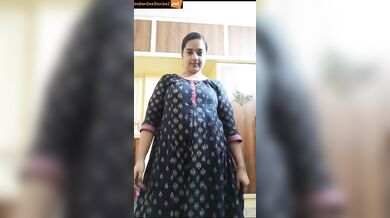 Homealone and bored housewife doing sexy stripping in video call