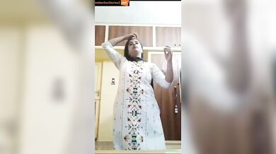 Homealone and bored housewife doing sexy stripping in video call