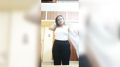 Homealone and bored housewife doing sexy stripping in video call