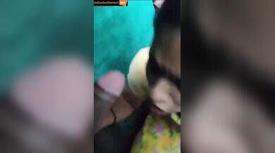 Newly wed wife trying blowjob for first time in desi mms