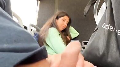 NRI girl stroking and sucking white dick in running bus