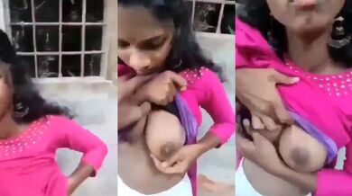 Young tamil girlfriend showing her boobs in video