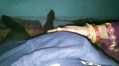 Pregnant village wife gives a hot blowjob to her husband