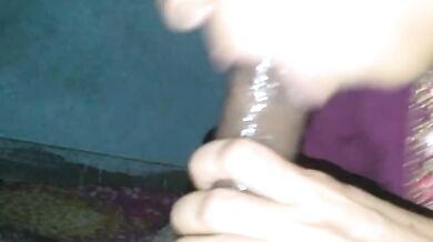 Pregnant village wife gives a hot blowjob to her husband