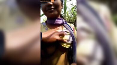 Hot village randi boobs presing in the farm