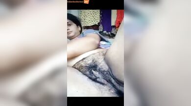 Pink hairy chut of bhabhi in whatsapp video call