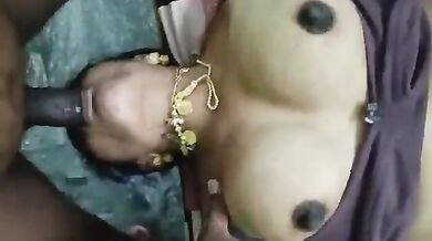 Tamil stepmom taking full cock in her mouth