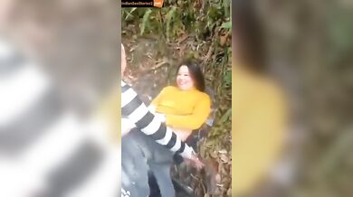 Nepali aunty caught fucking in the jungle