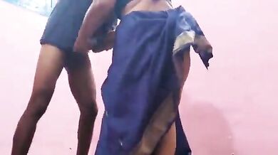 Tamil aunty giving balls licking blowjob to her young lover