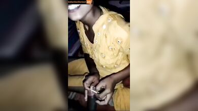 Young sister rolling condom on brother's dick