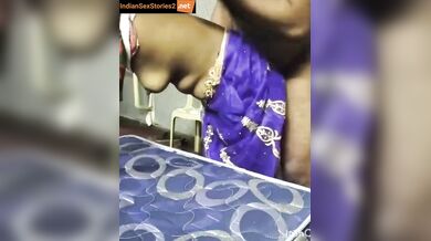 Soft boobs pressing and doggy fucking of hot tamil maid