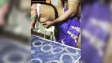 Soft boobs pressing and doggy fucking of hot tamil maid