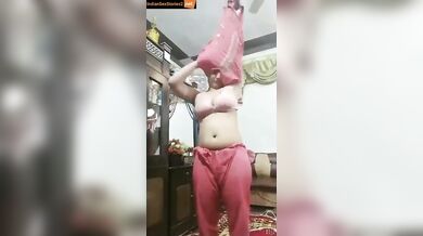 Very hot home alone bhabhi stripped and fingered her pussy