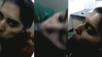 Office bhabhi giving almost perfect blowjob to boss in toilet