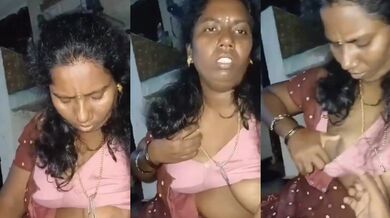 Desi housewife aunty boobs pressing in blouse