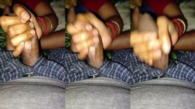 Desi stepmom in saree playing with son's cock