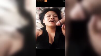 Nepali lover Bhabhi sucking and drinking cum