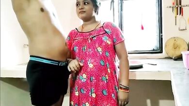 Hot housewife in loose nighty doing lollipop sucking